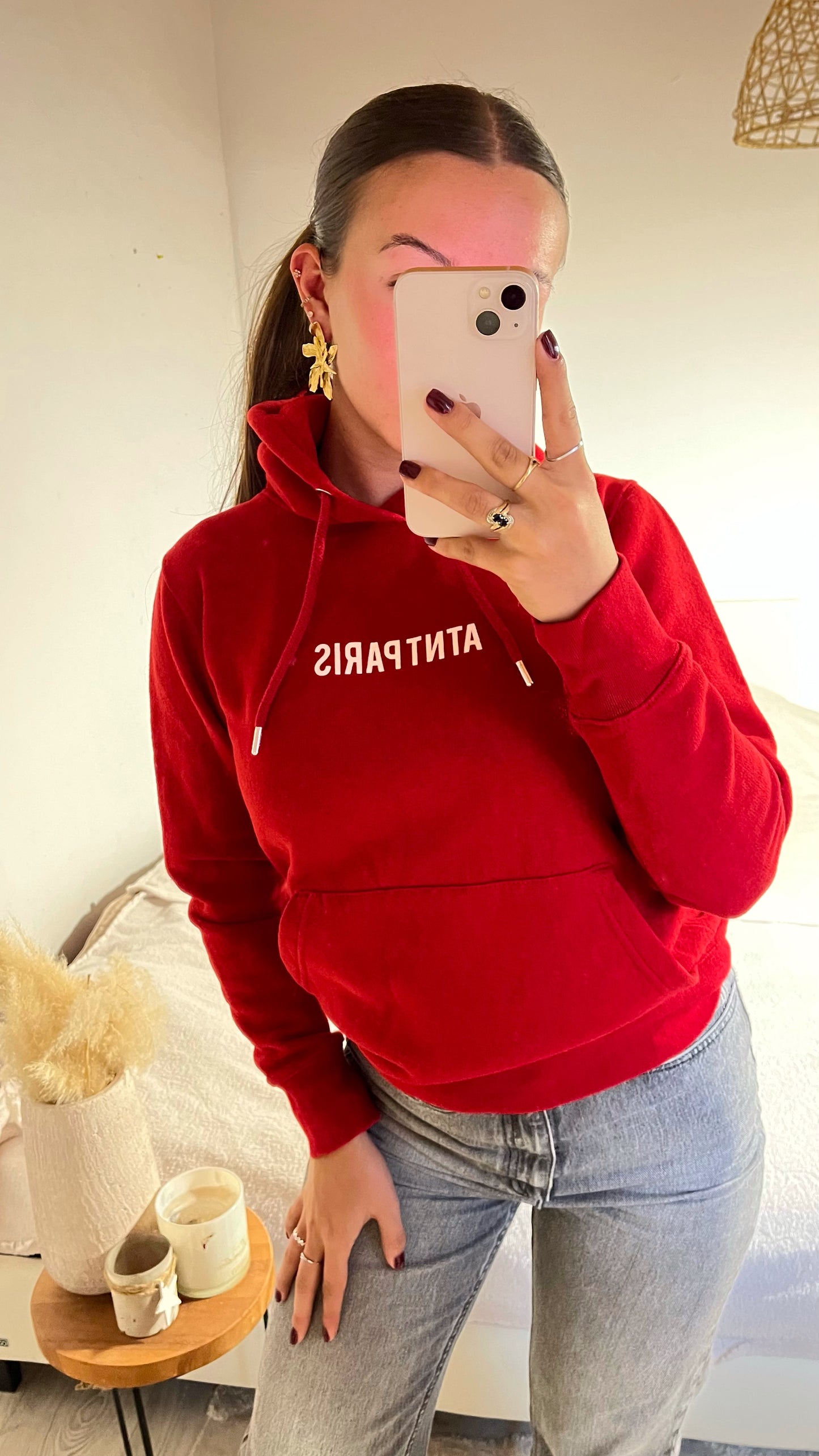 Sweat à capuche rouge ATNT PARIS - XS