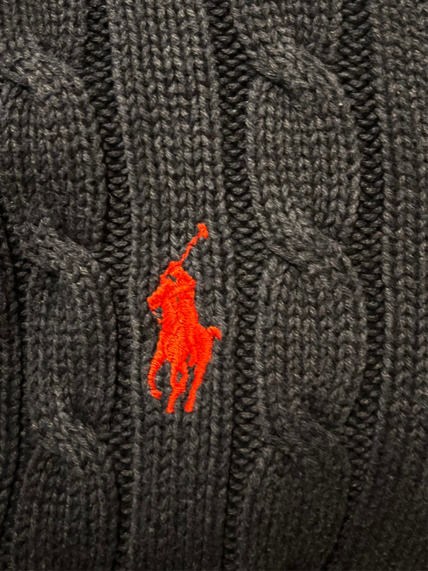 Gilet torsadé bleu marine Ralph Lauren - M