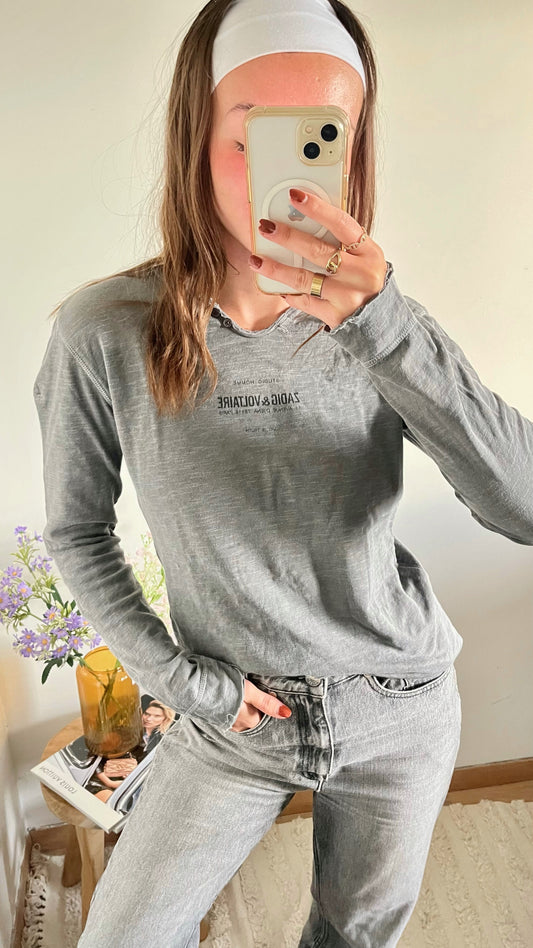 Pull léger gris chiné Zadig & Voltaire gris - S