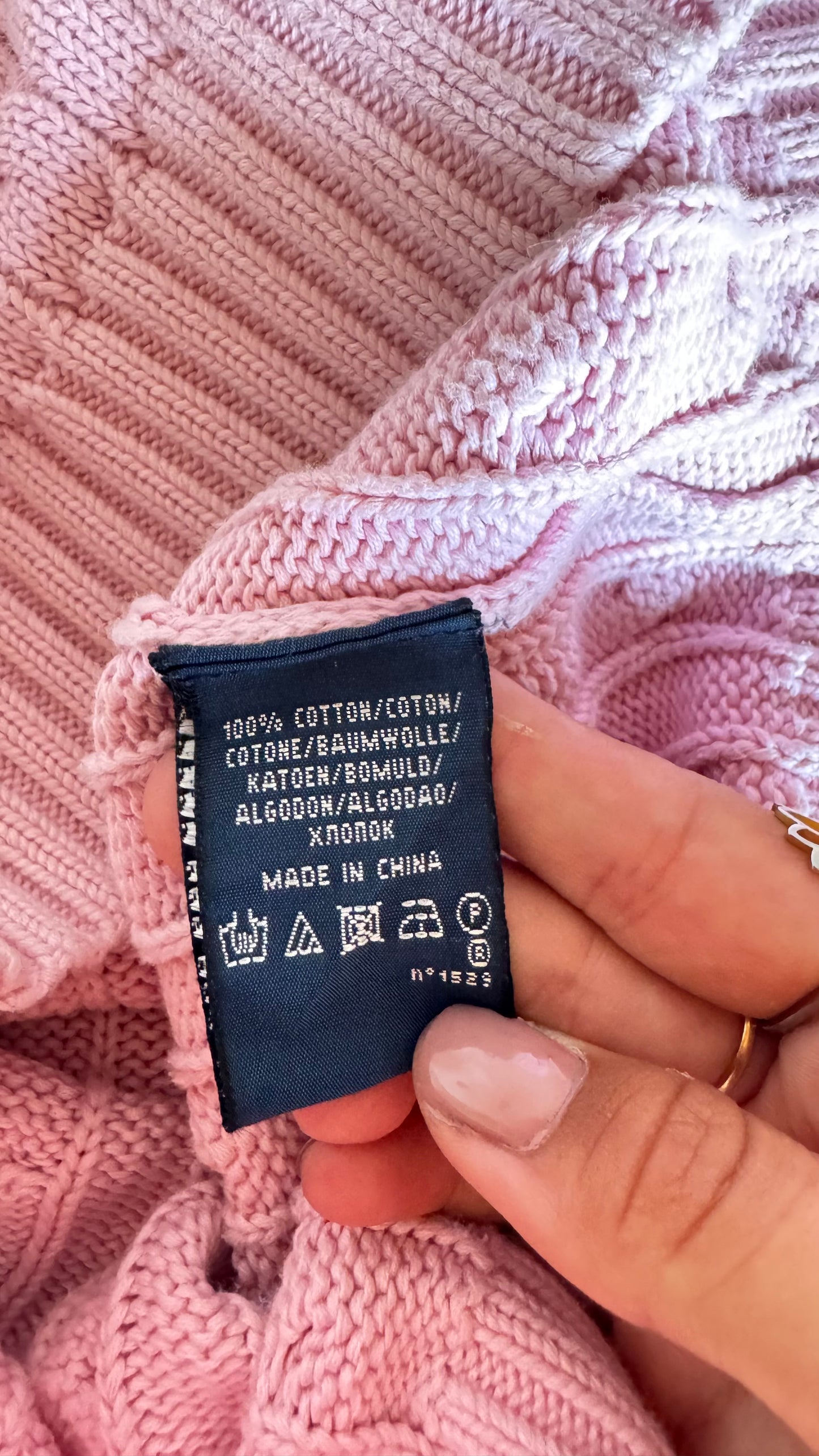 Pull torsadé rose pastel Ralph Lauren - M