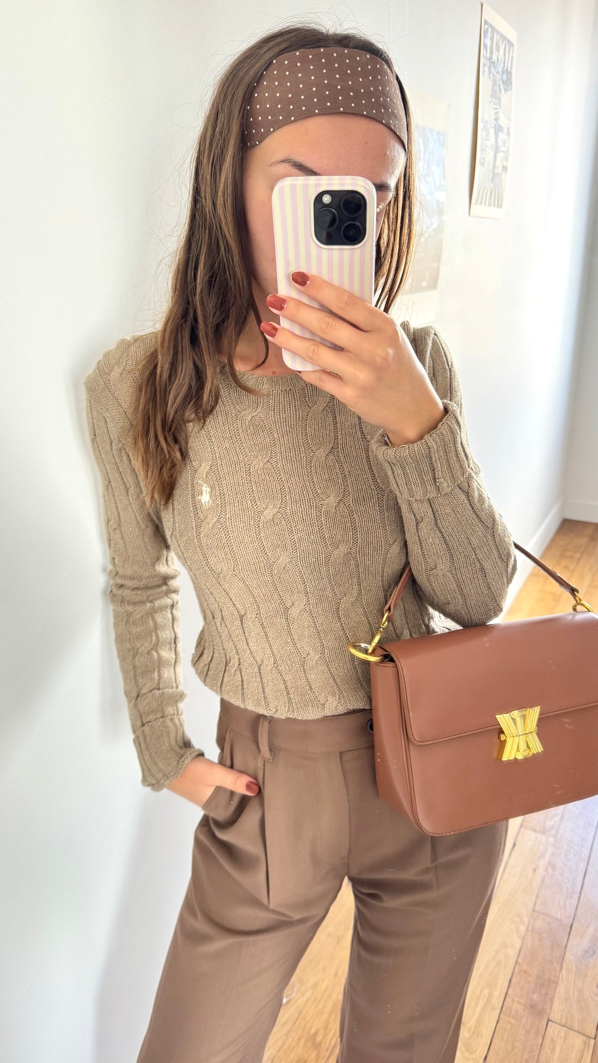 Pull col rond torsadé beige Ralph Lauren - XS/S