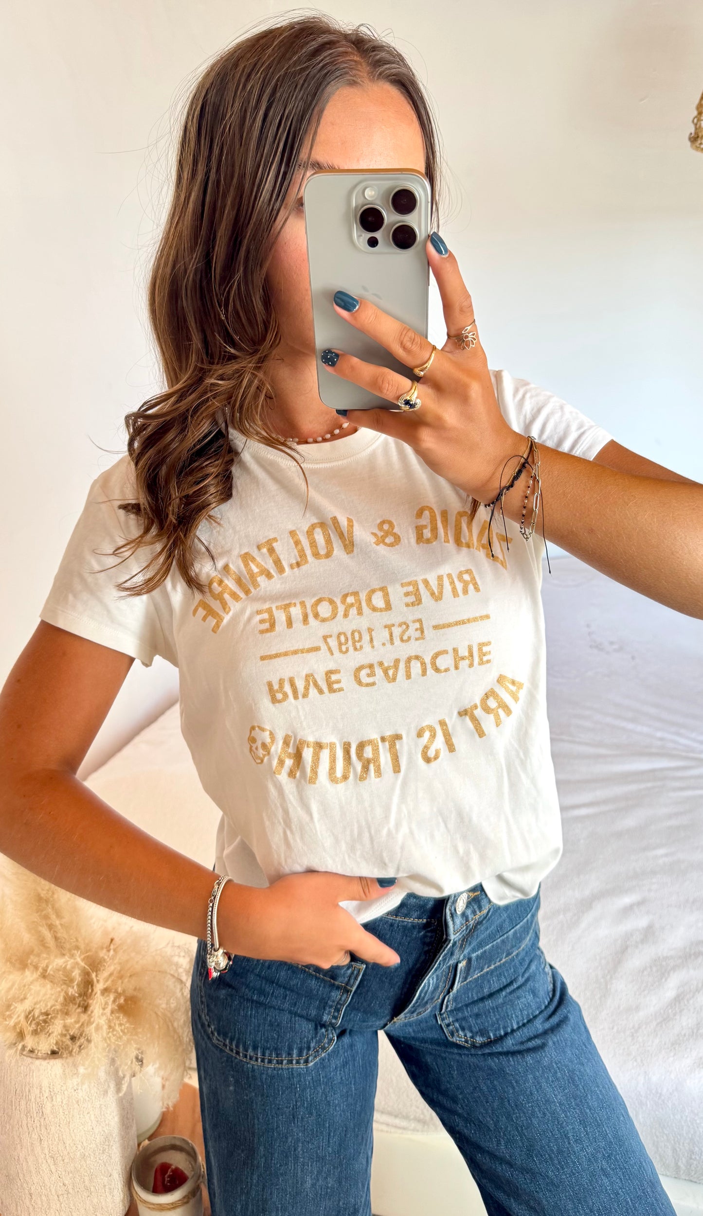 T-shirt dorée Zadig & Voltaire - S