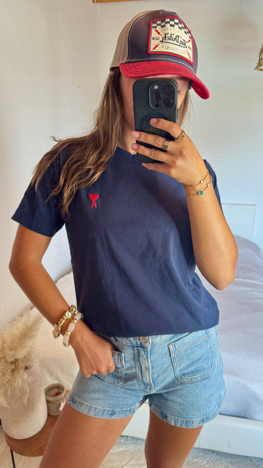 T-shirt marine Ami Paris - S