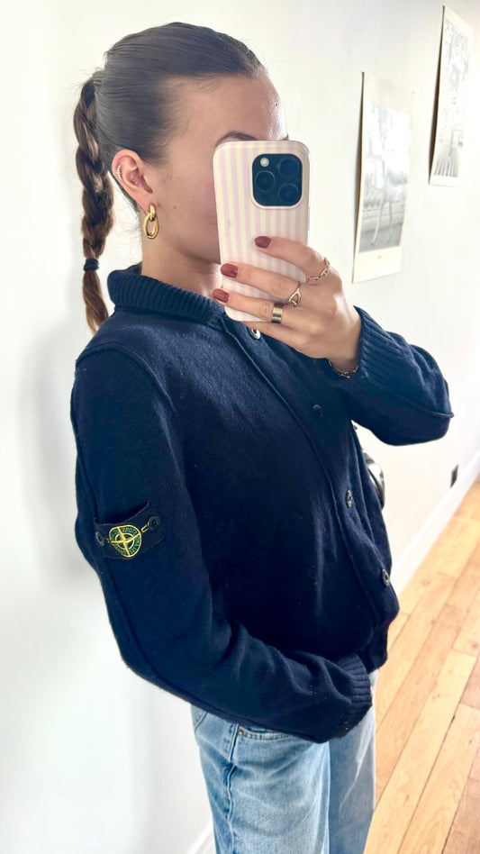 Veste en laine bleu marine Stone Island - S