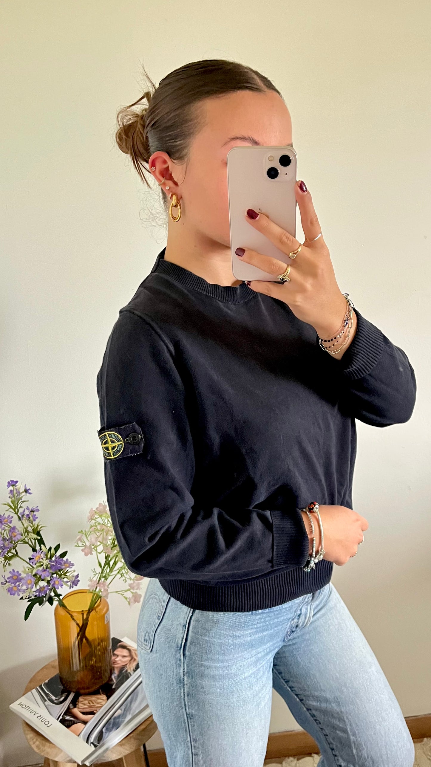 Pull noir Stone Island - M