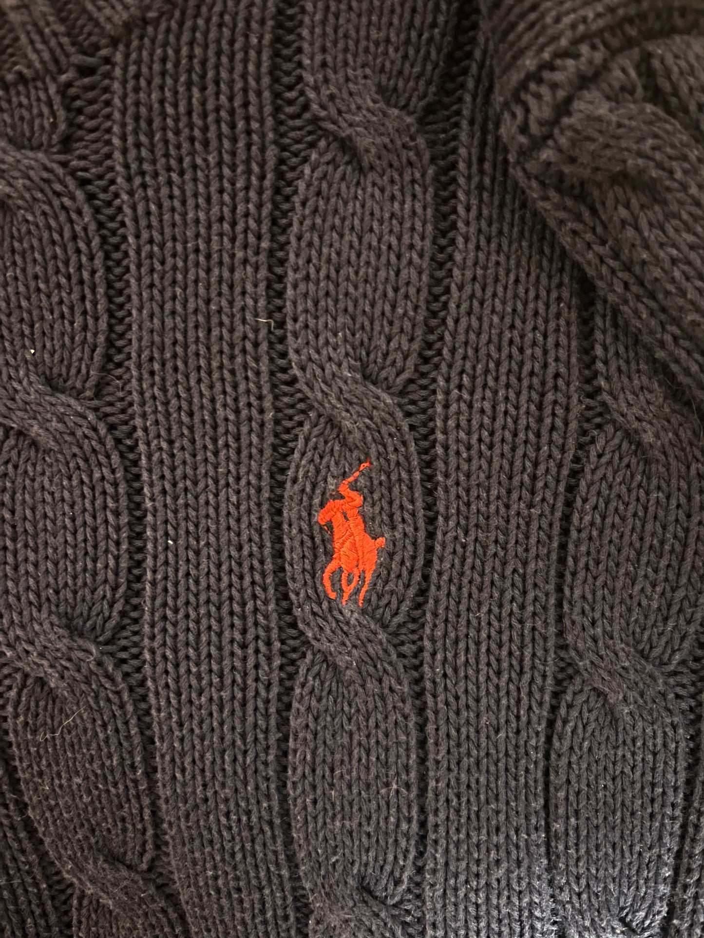 Pull torsadé bleu marine Ralph Lauren - M