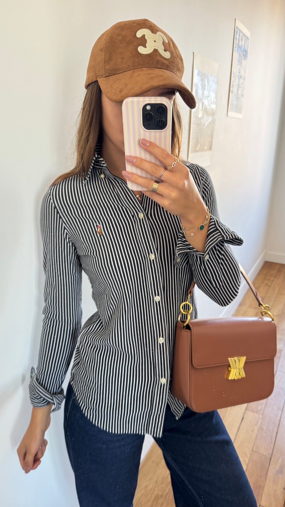 Chemise noire à rayures Ralph Lauren - XS
