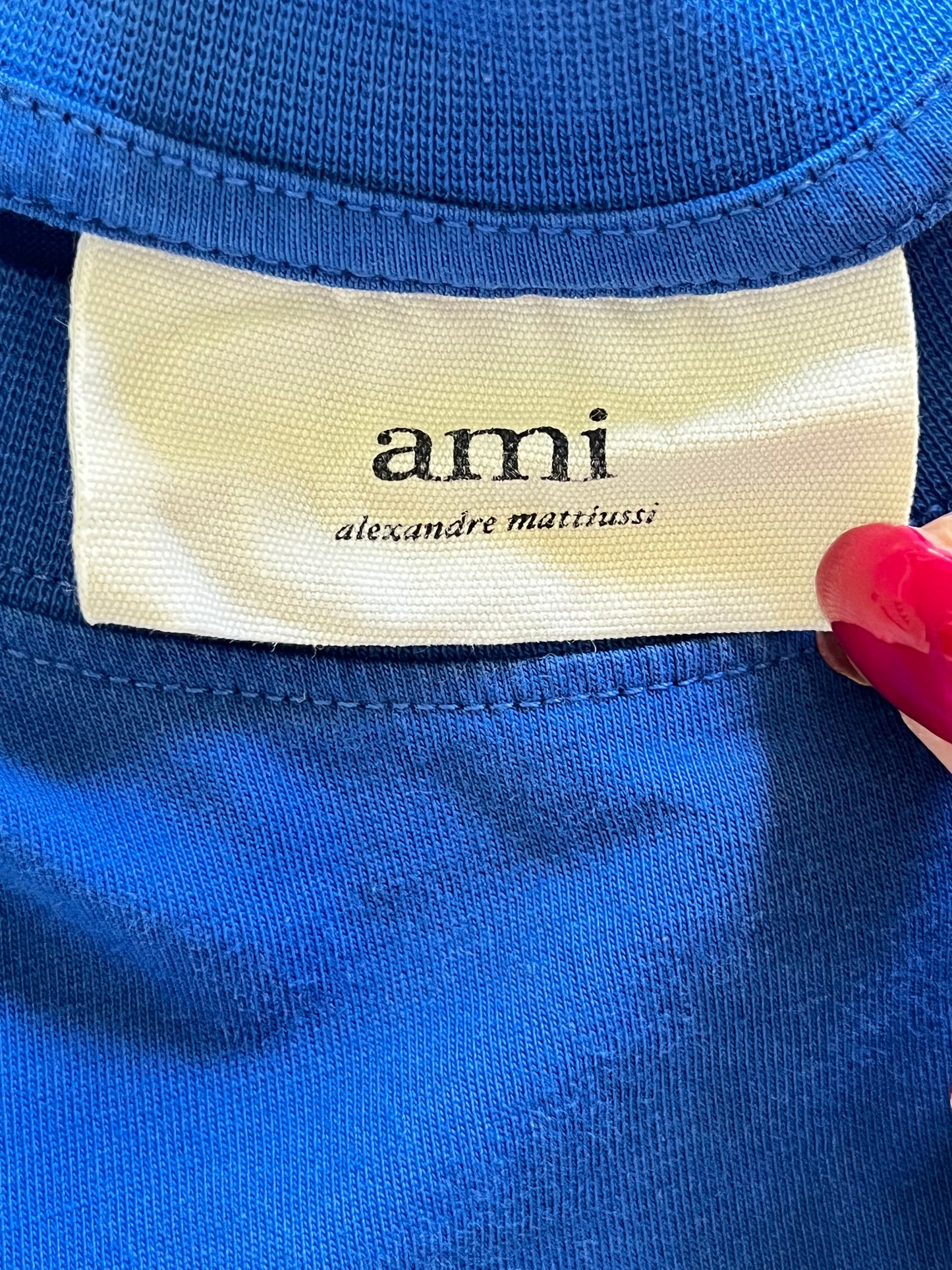 T-shirt bleu électrique Ami Paris - L