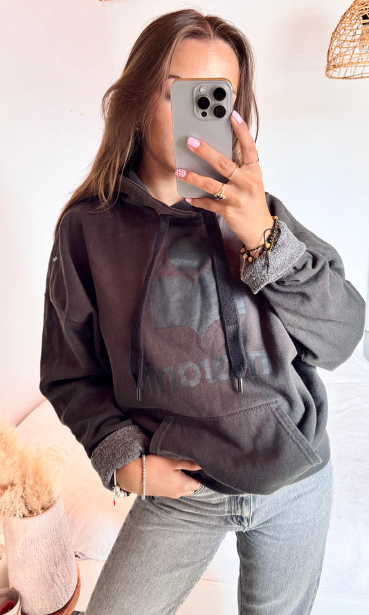 Sweat à capuche noir chiné Isabel Marant - L/XL