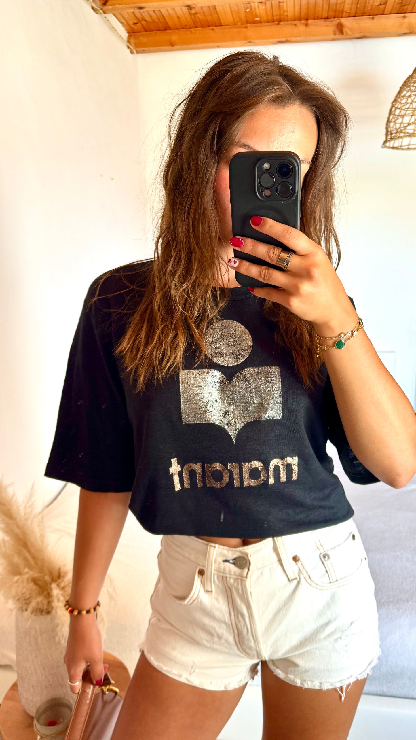 T-shirt en lin noir Isabel Marant - M