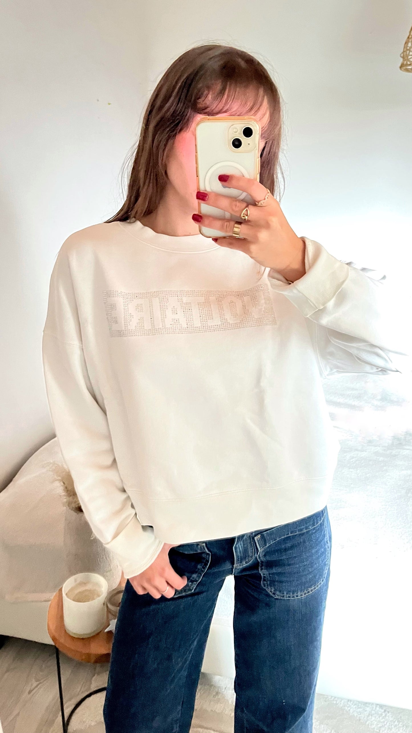Sweat blanc paillette Zadig & Voltaire - S