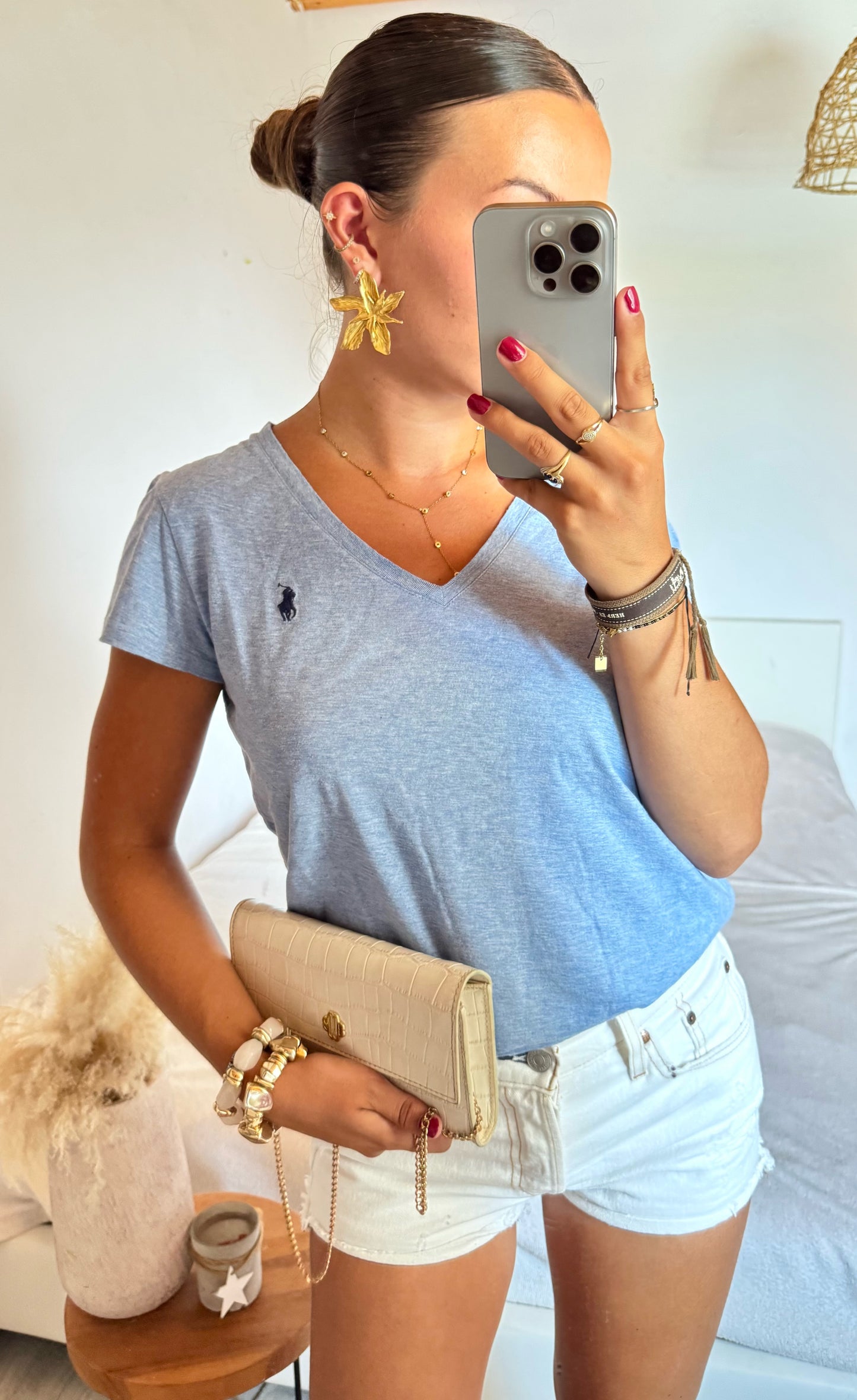 T-shirt bleu ciel Ralph Lauren - S