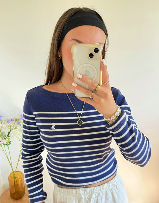 Pull marinière col bateau Ralph Lauren - S