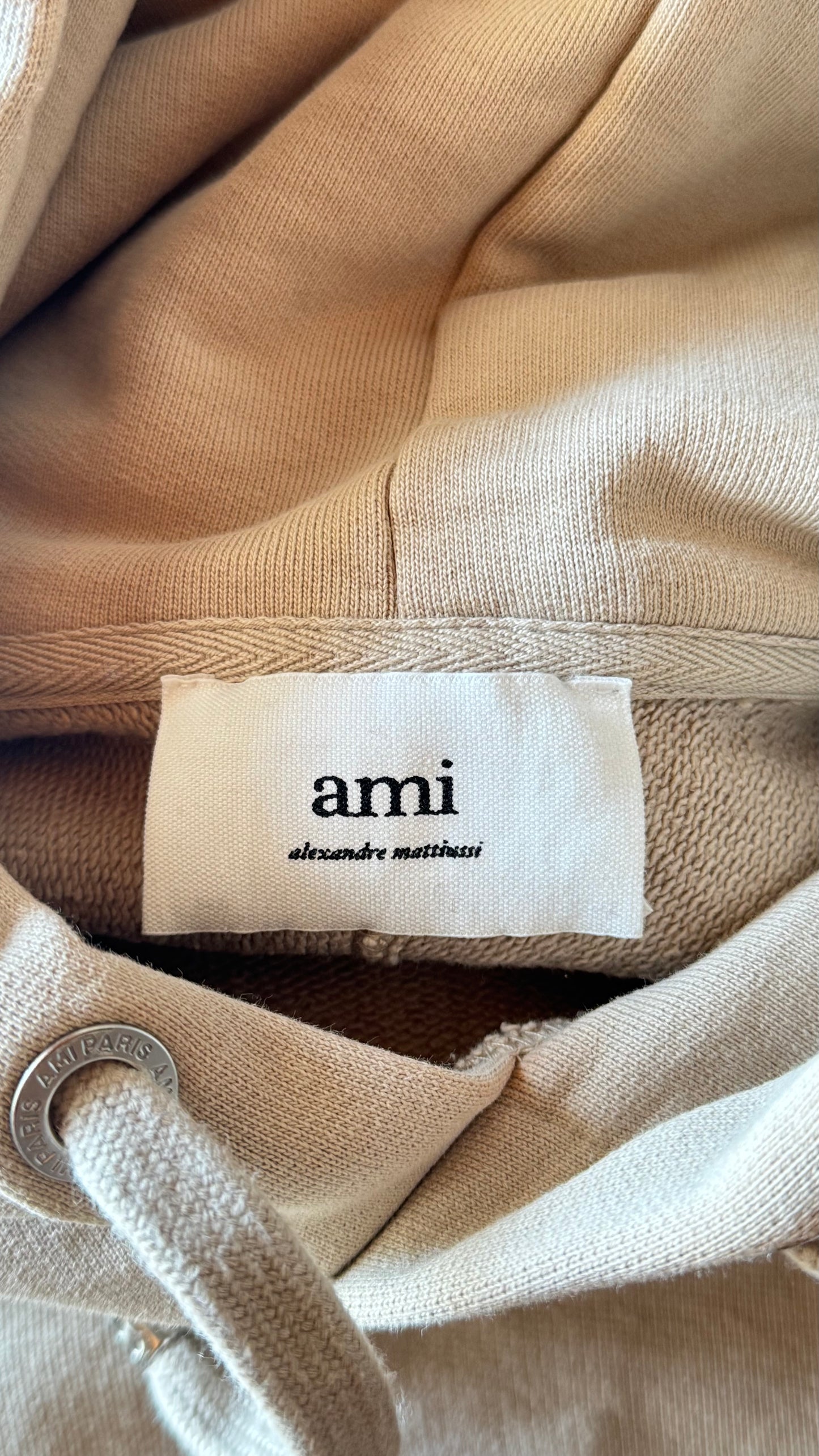 Sweat à capuche beige Ami Paris - M mixte