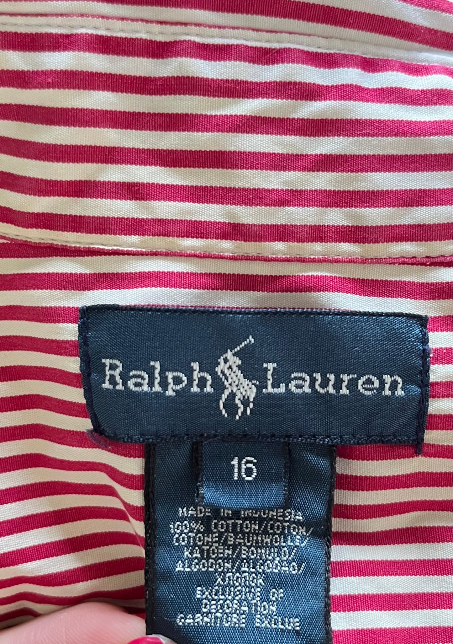 Chemise à rayures rouge Ralph Lauren - S
