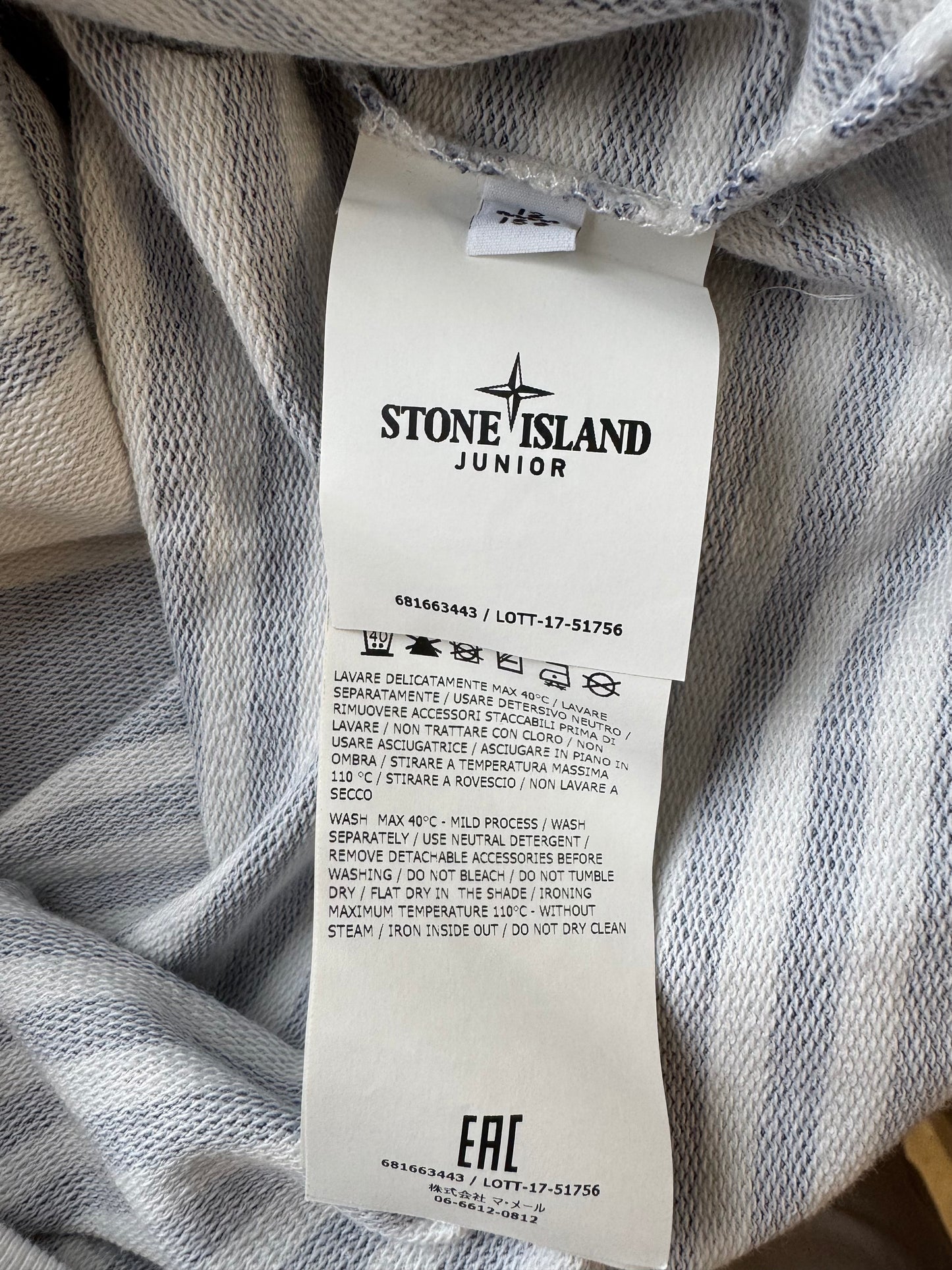 Sweat col rond marinière Stone Island - S