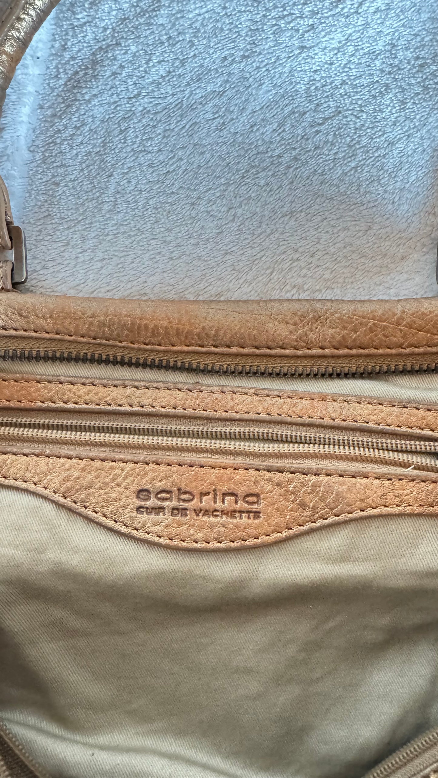 Sac doré en cuir de vachette Sabrina
