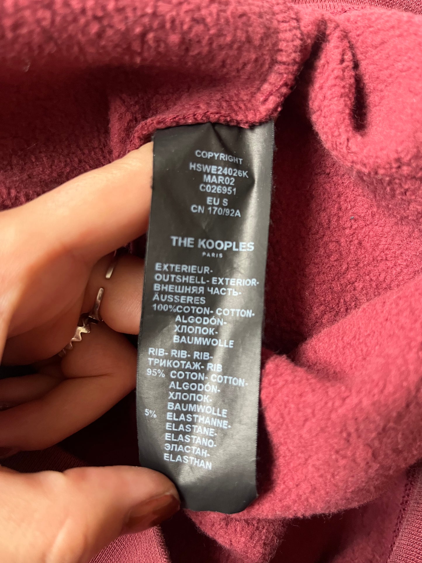 Sweat à capuche bordeaux The Kooples - M