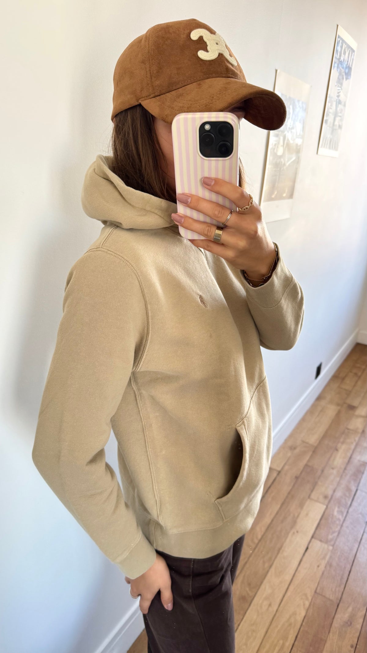 Sweat beige à capuche Ralph Lauren - XS