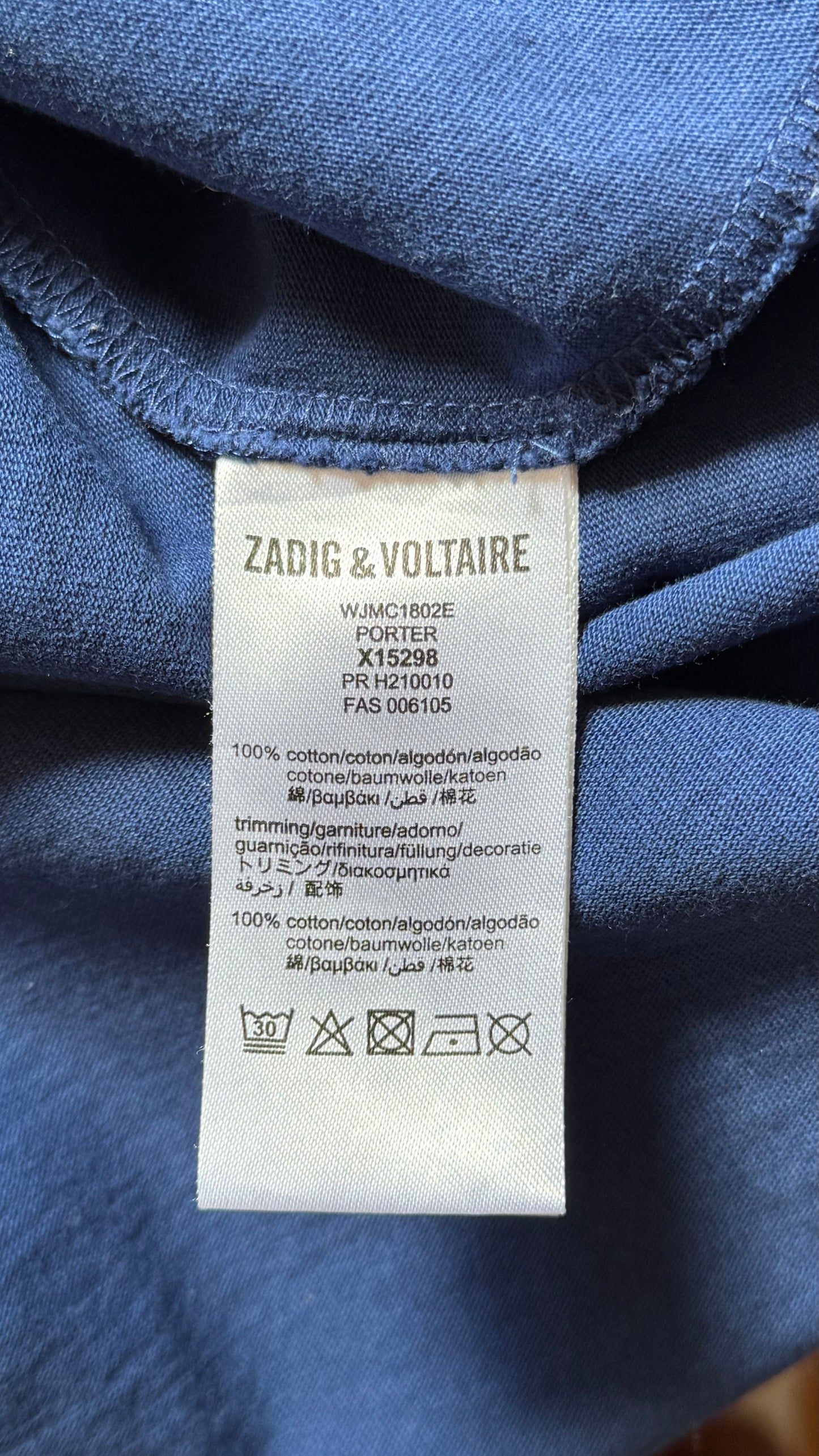 T-shirt marine strass Zadig & Voltaire - XS