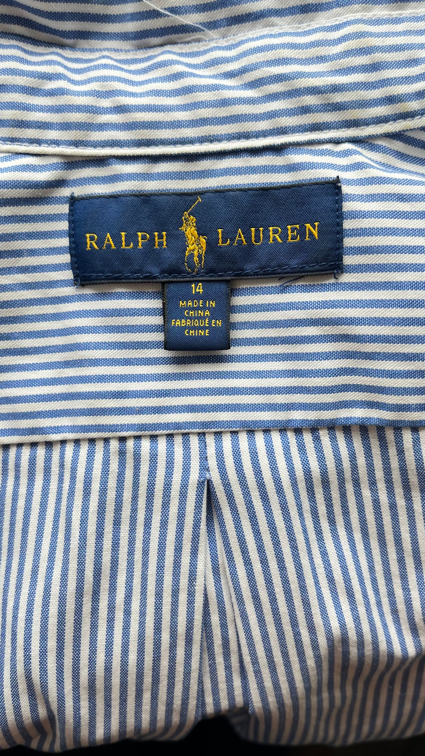 Chemise bleue rayée Ralph Lauren - XS et M