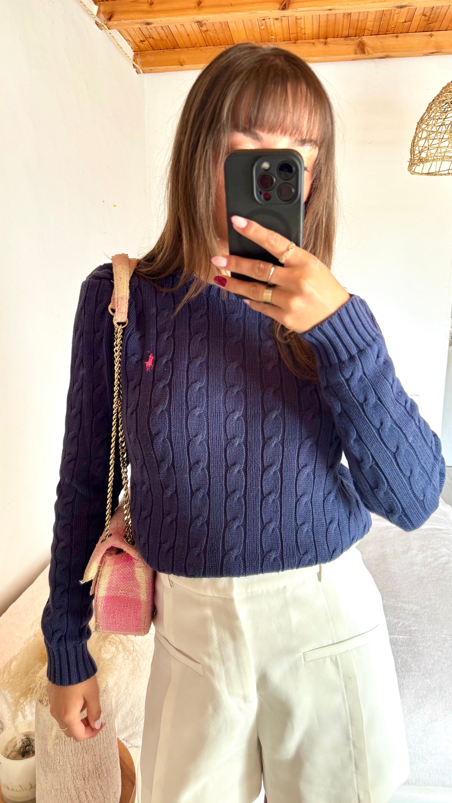 Torsadé bleu marine Ralph Lauren - S