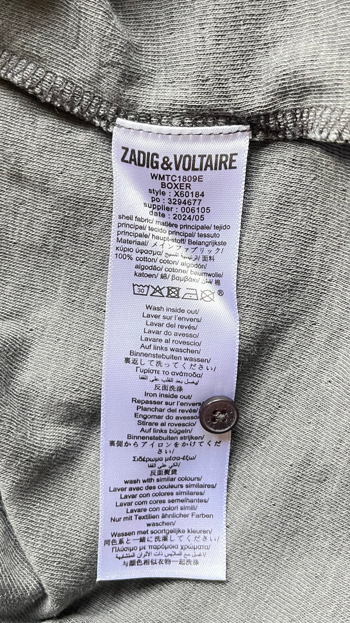 Pull léger gris chiné Zadig & Voltaire gris - S
