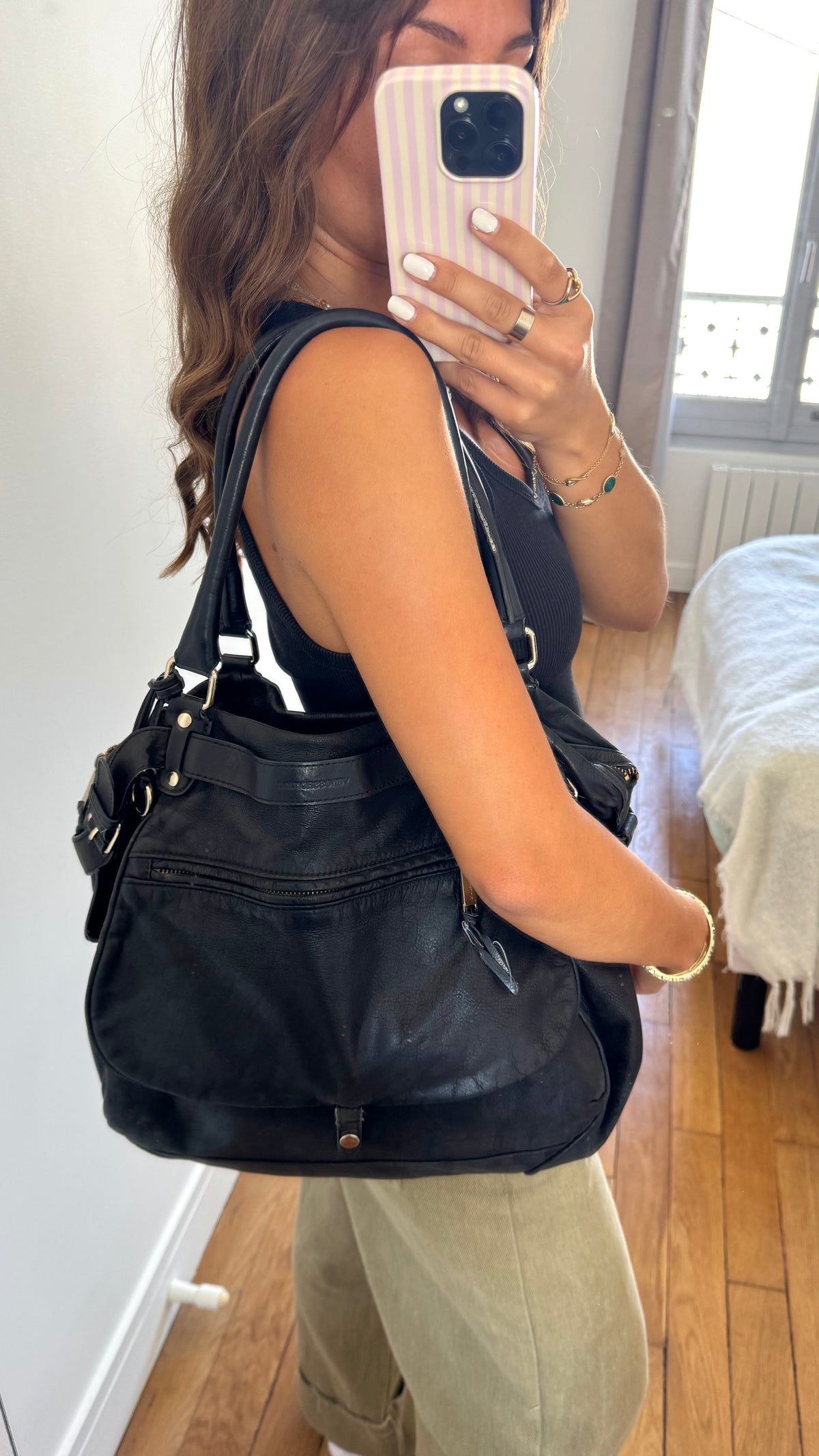Sac en cuir Vanessa Bruno noir