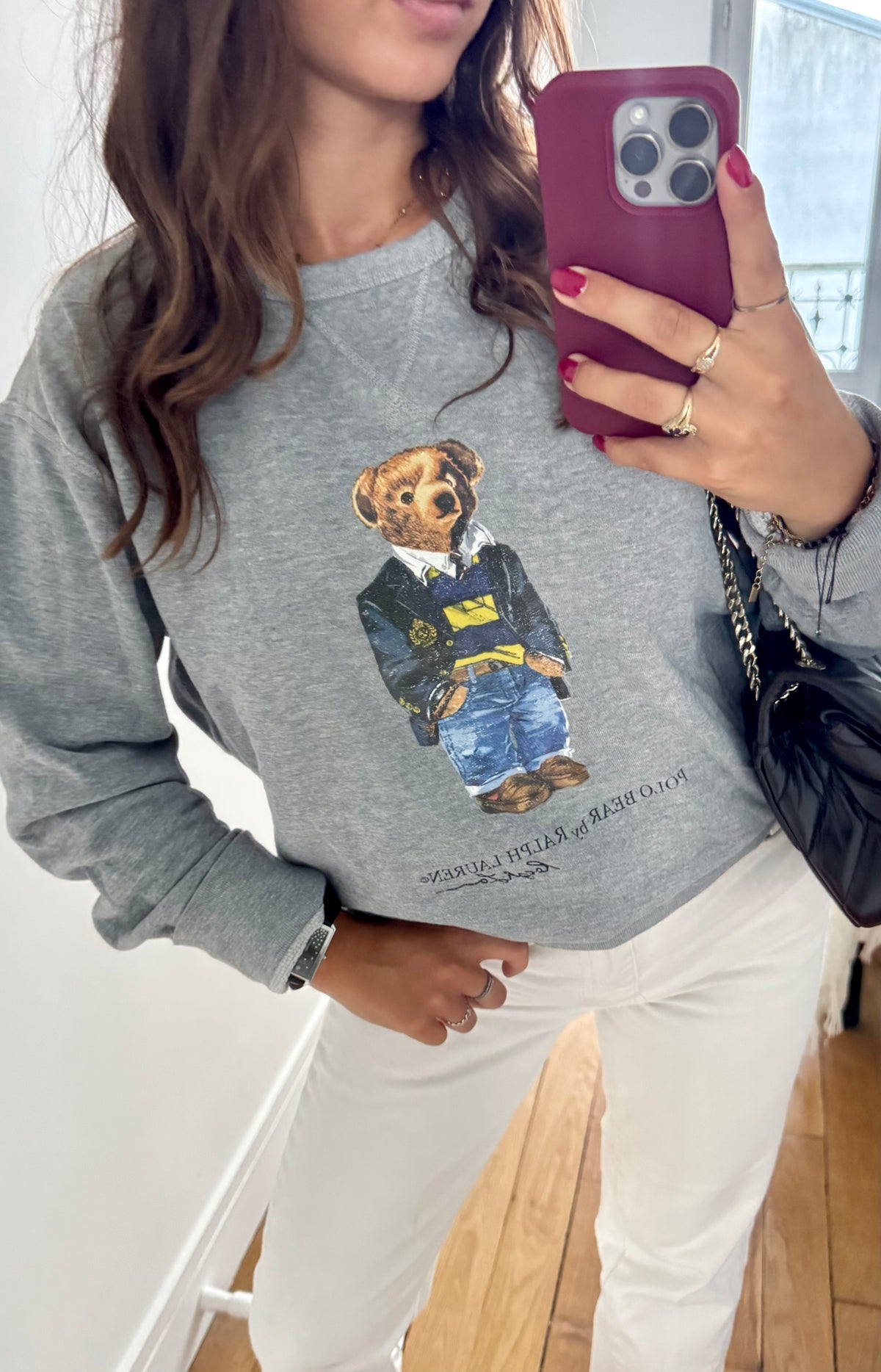Sweat Teddy Bear gris Ralph Lauren - M