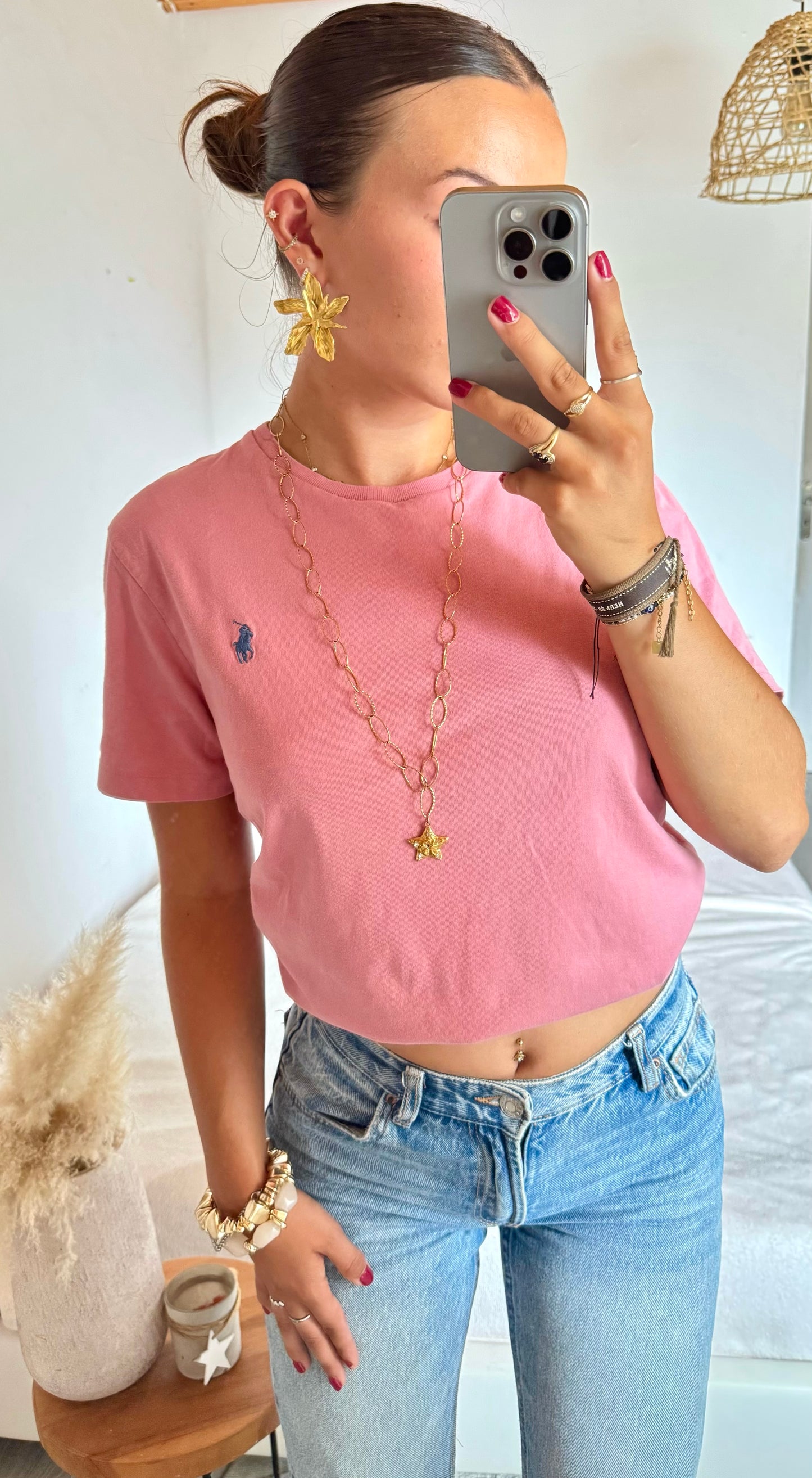 T-shirt rose corail Ralph Lauren - S