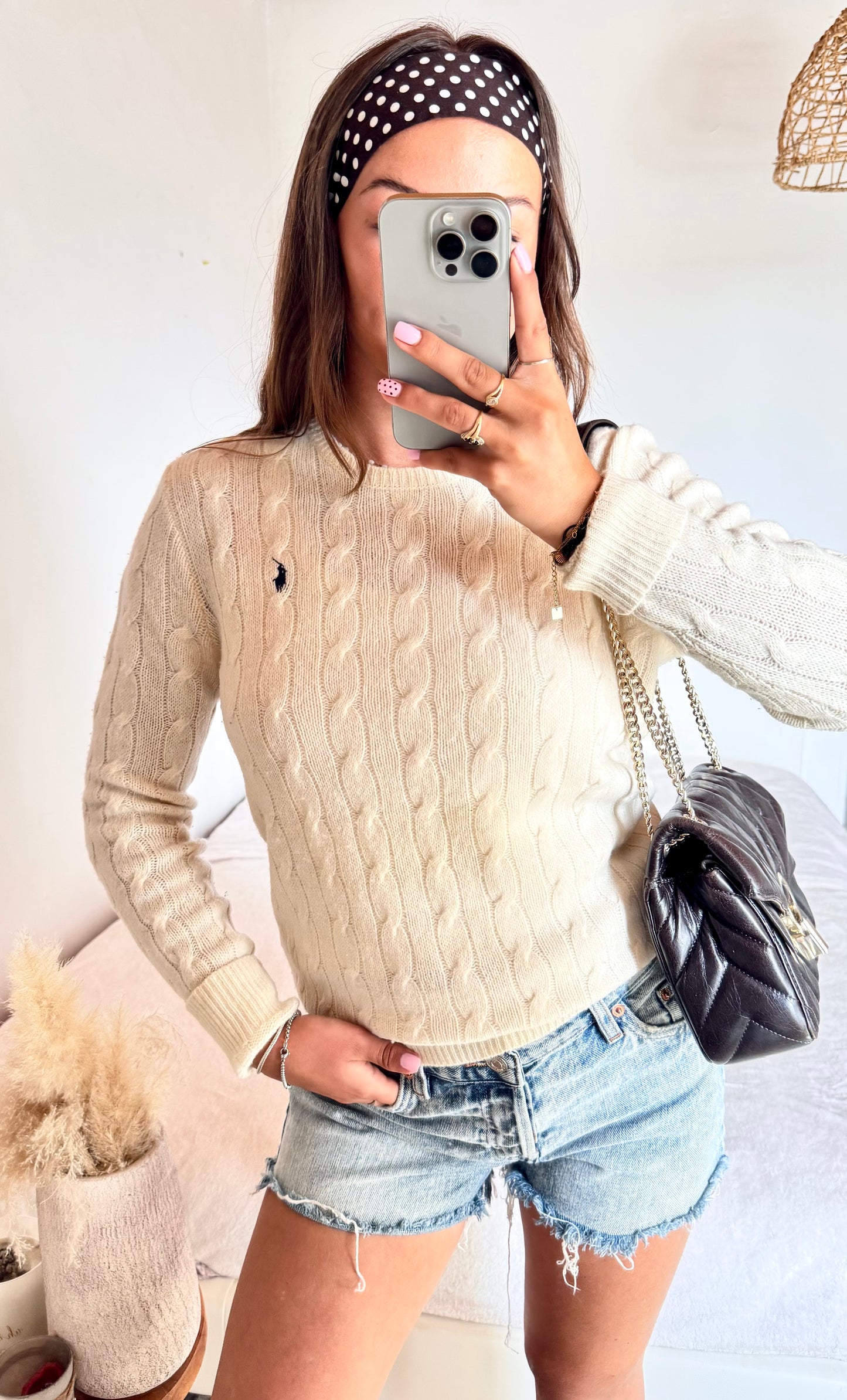 Torsadé blanc laine & cachemire Ralph Lauren - M
