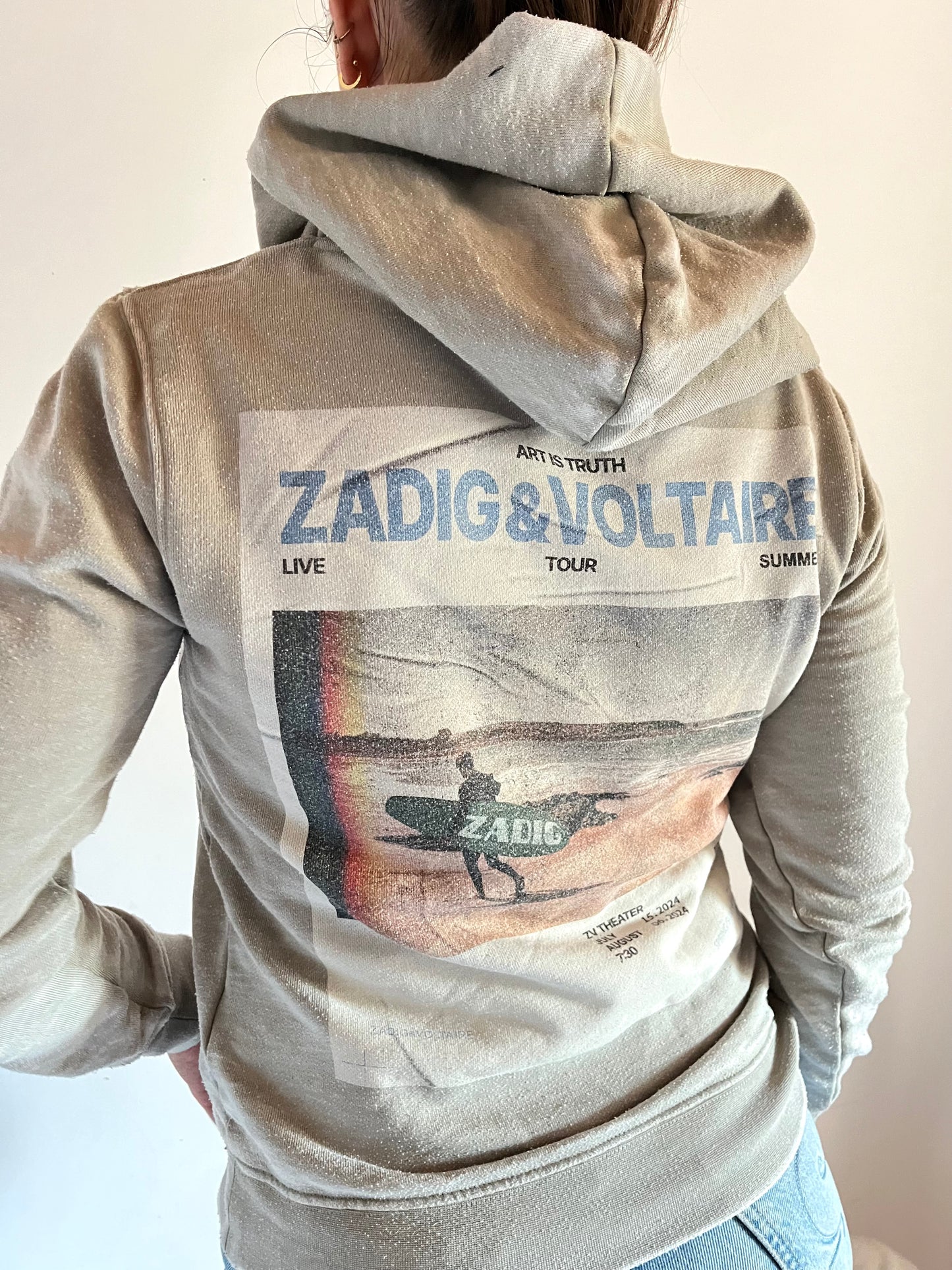 Sweat à capuche gris délavé  Zadig & Voltaire - XS