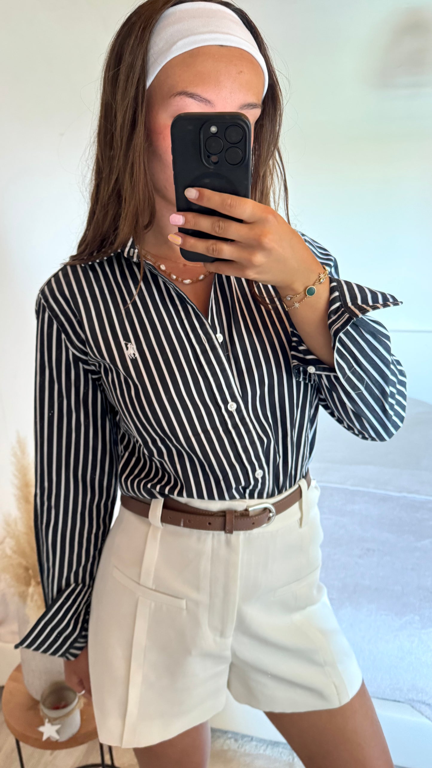 Chemise noire à rayures Ralph Lauren - S/M