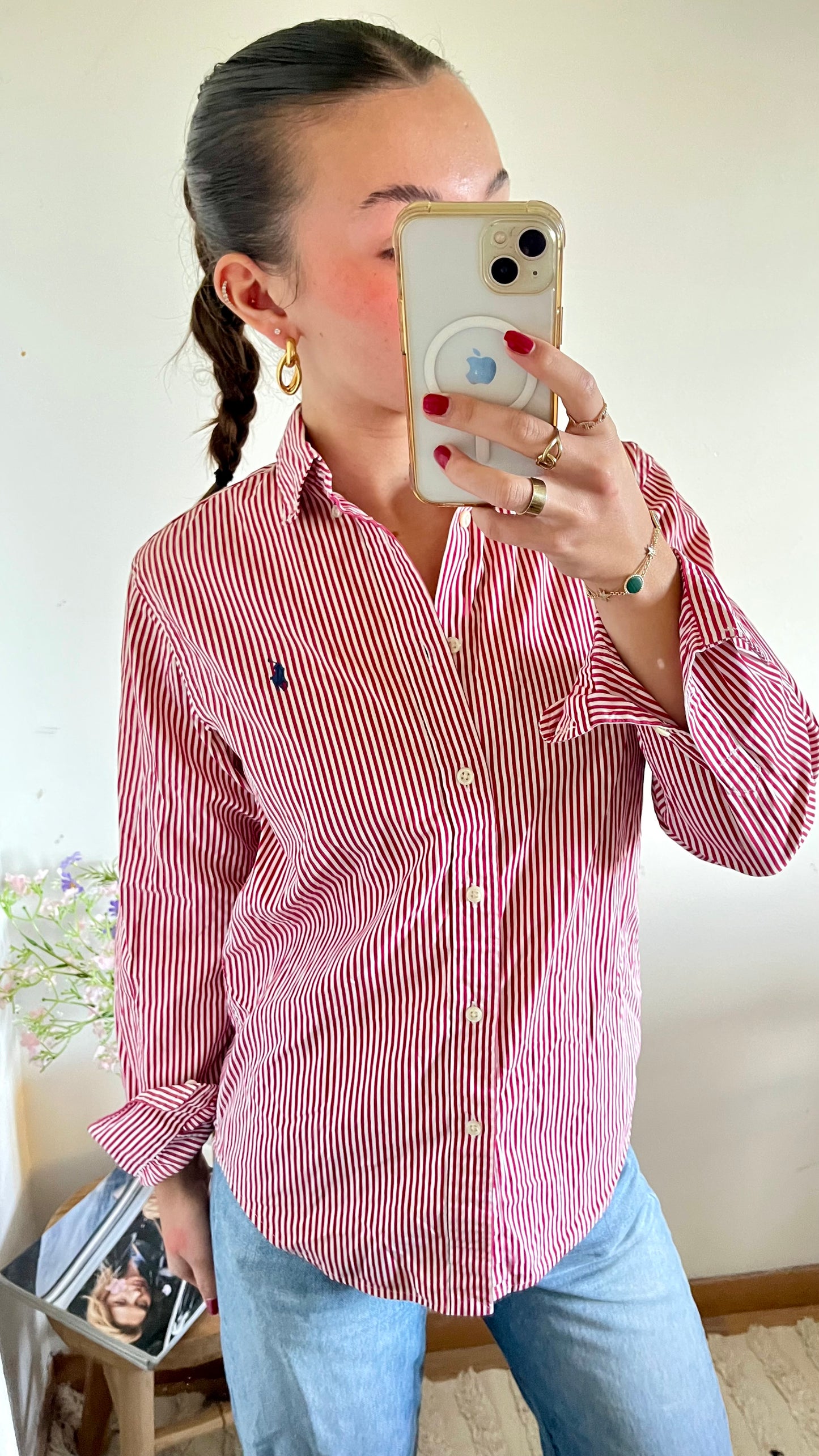 Chemise à rayures rouge Ralph Lauren - S