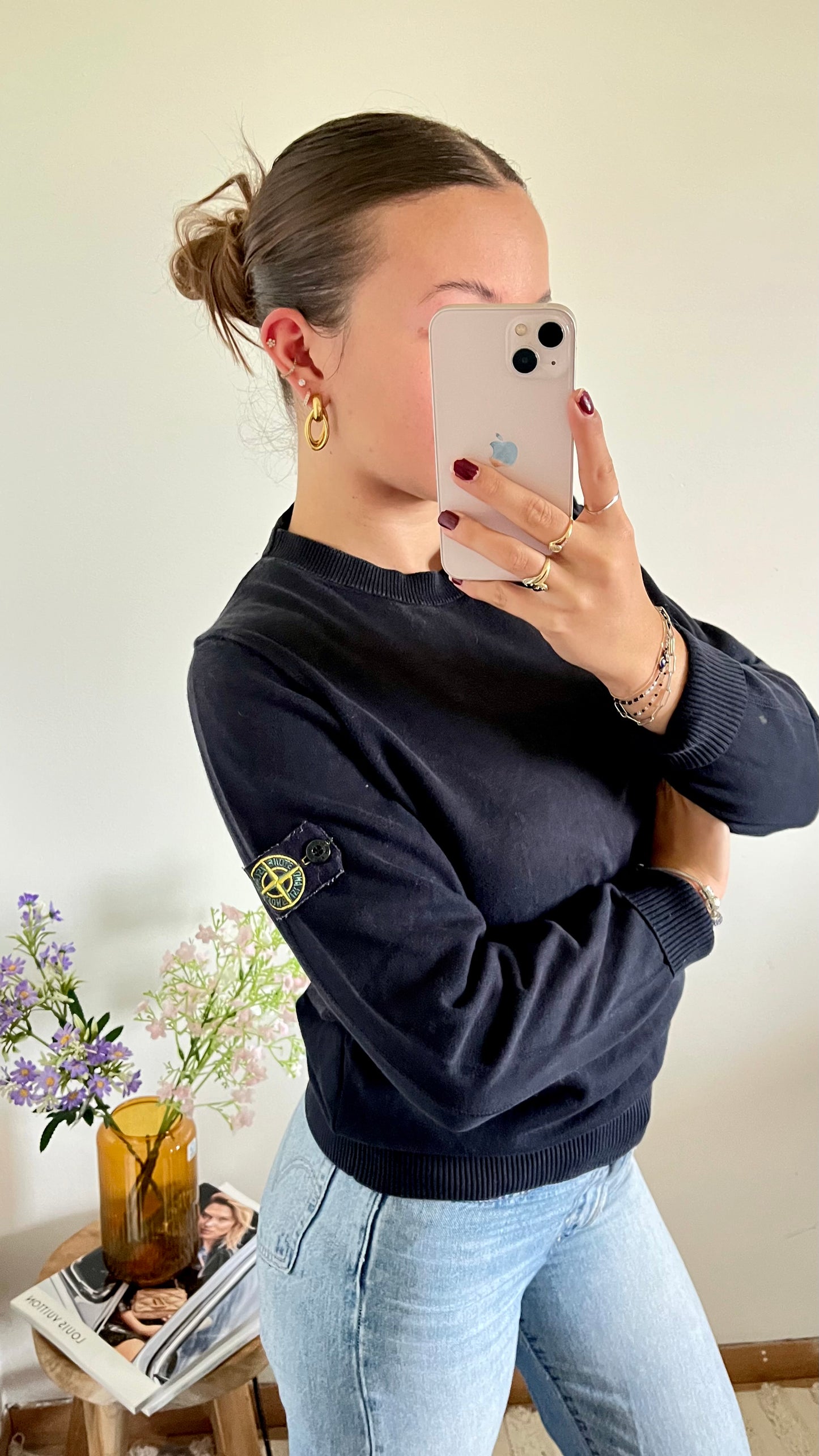 Pull noir Stone Island - M