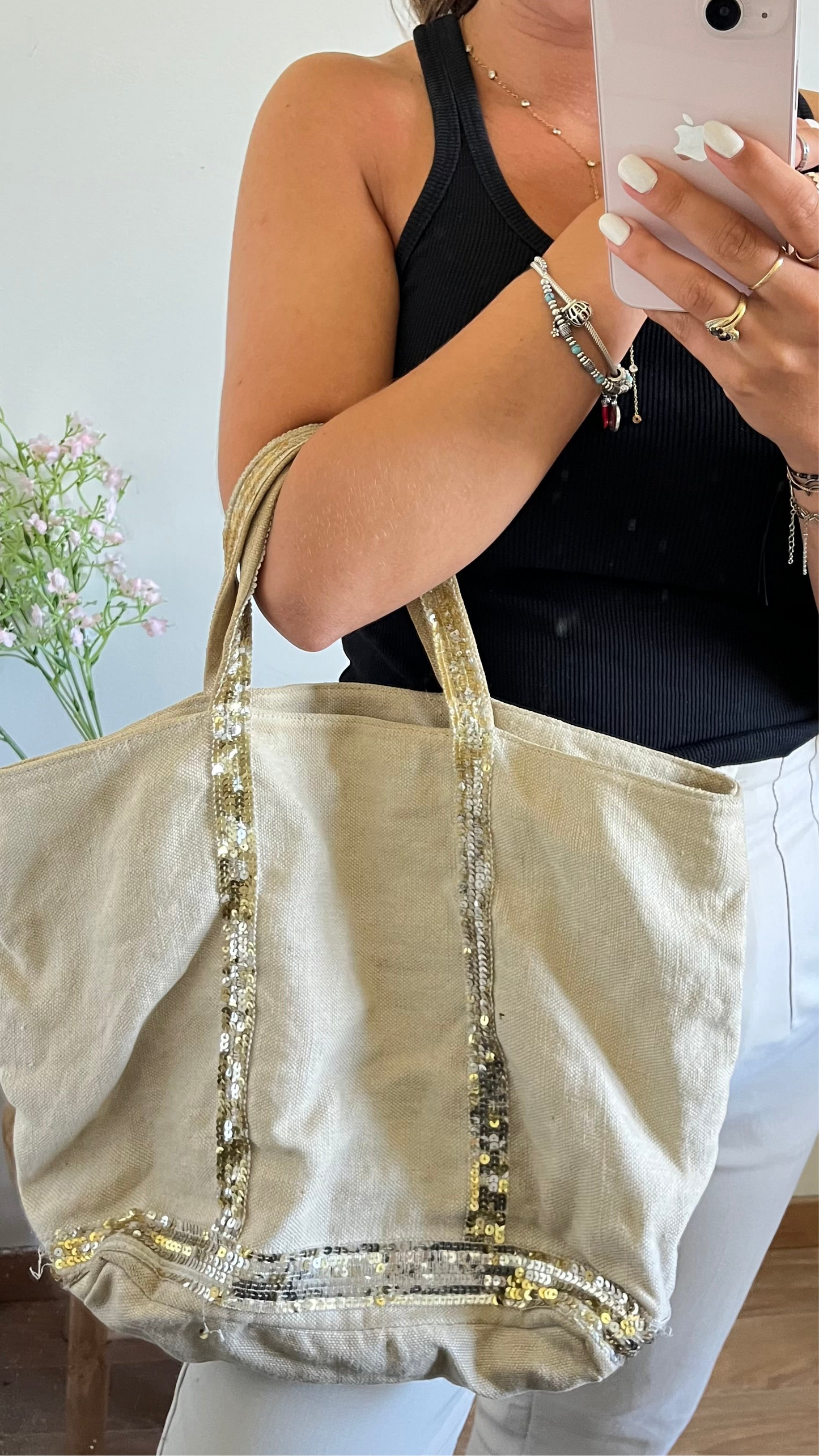 Sac cabas crème en lin Vanessa Bruno