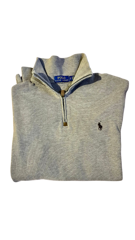 Pull demi-zippé marron - M