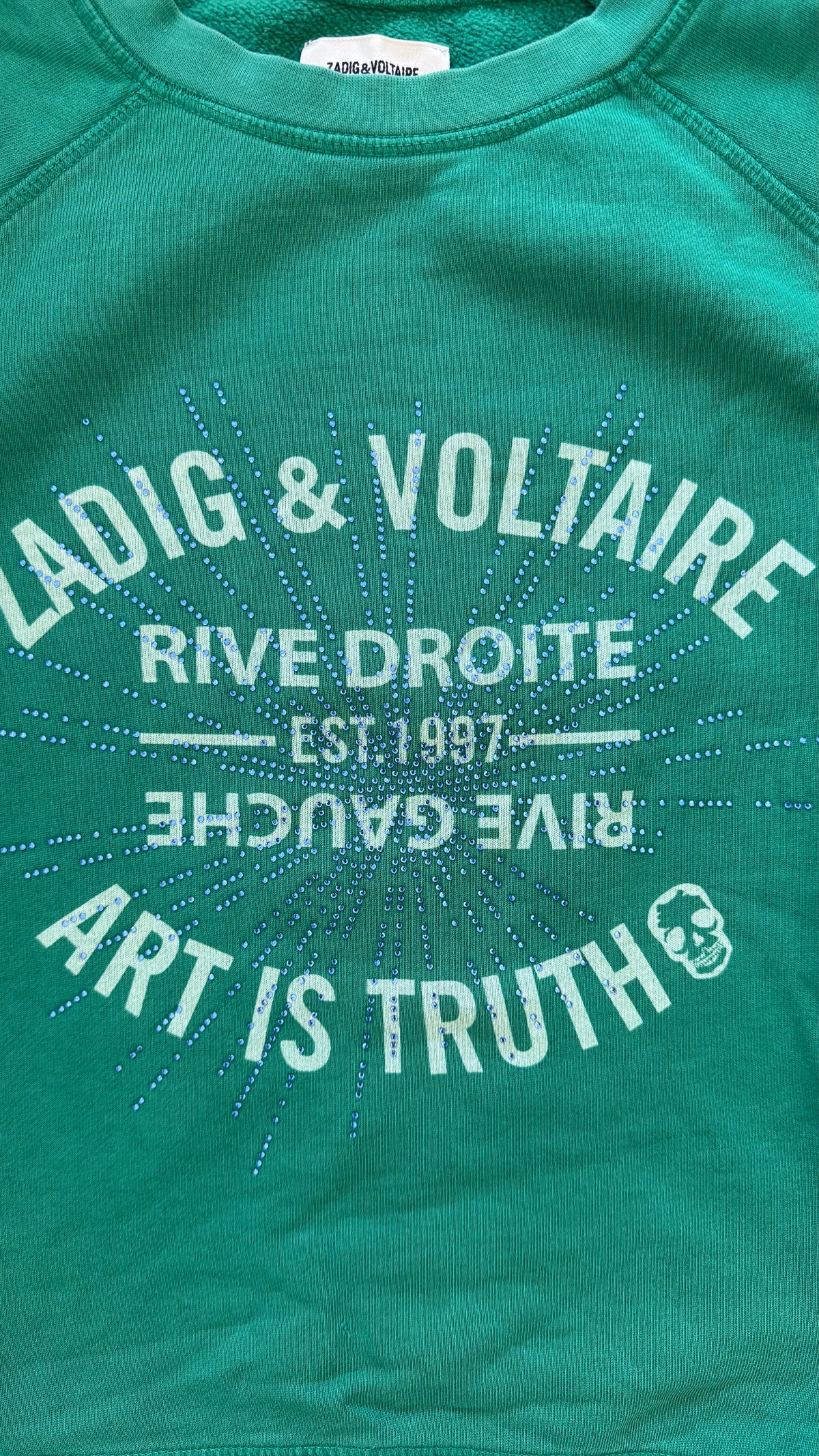 Sweat col rond vert Zadig & Voltaire - XS