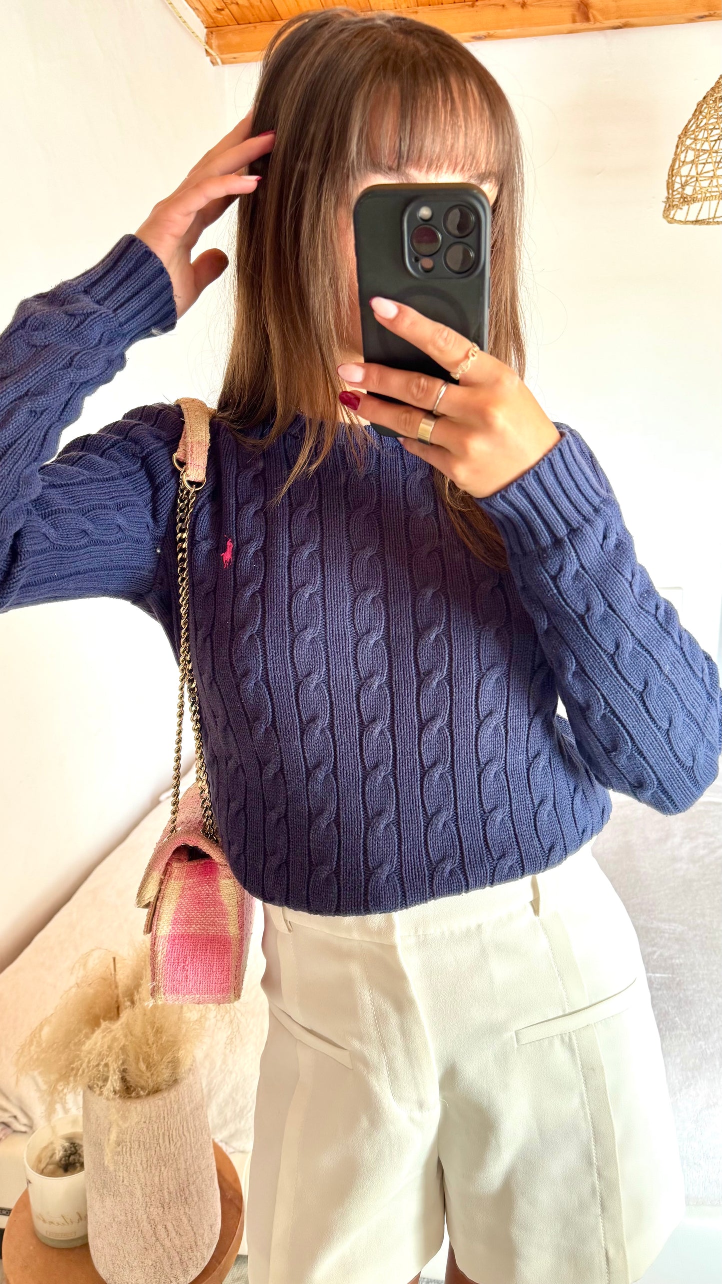 Torsadé bleu marine Ralph Lauren - S