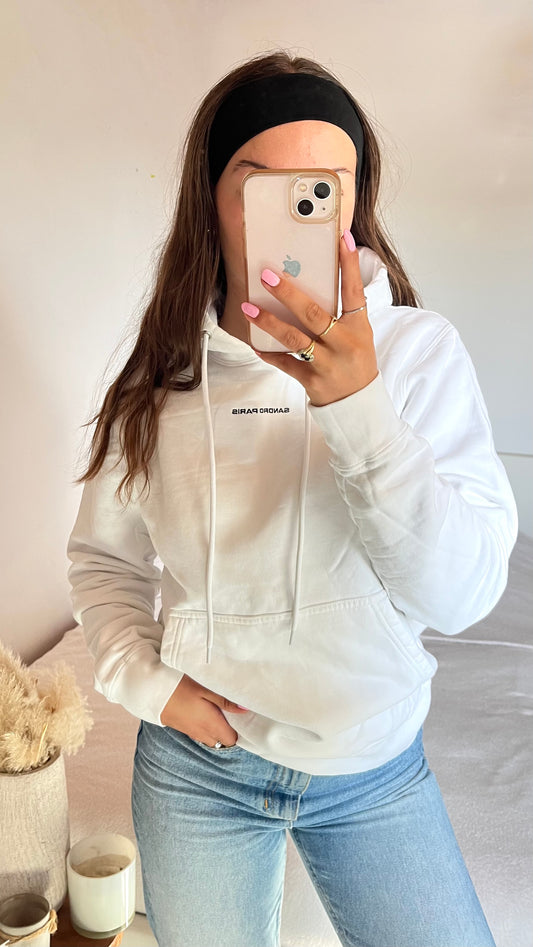Sweat à capuche blanc Sandro - M