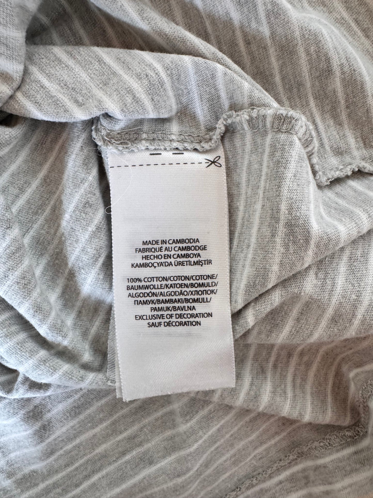 T-shirt rayé gris Ralph Lauren - M