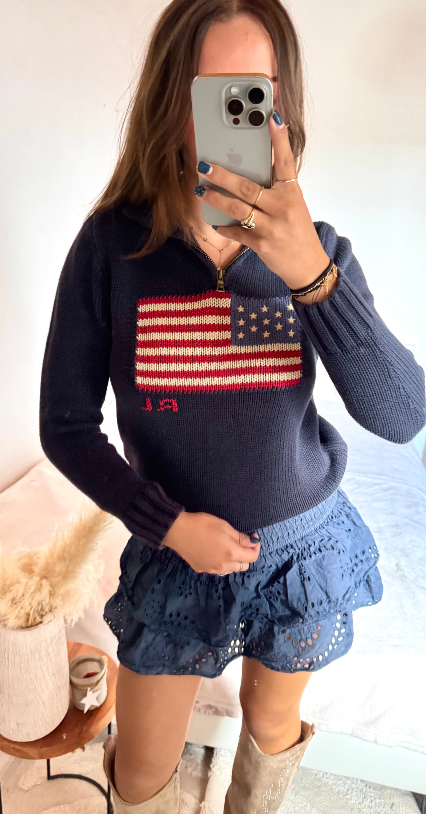 Pull demi-zip American Flag Ralph Lauren - XS