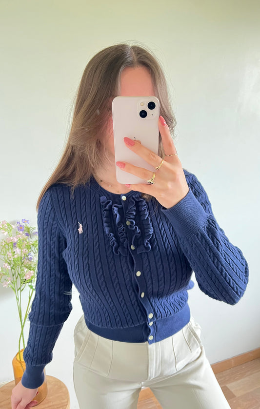 Pull torsadé bleu marine Ralph Lauren - XS
