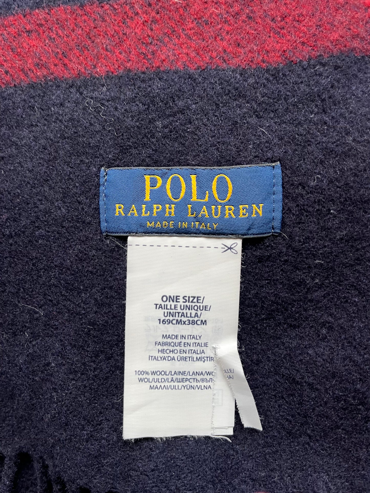 Écharpe laine marine et bordeaux Ralph Lauren