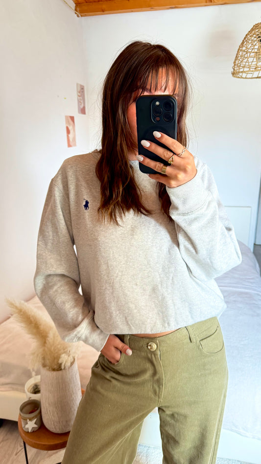 Sweat col rond gris Ralph Lauren - L