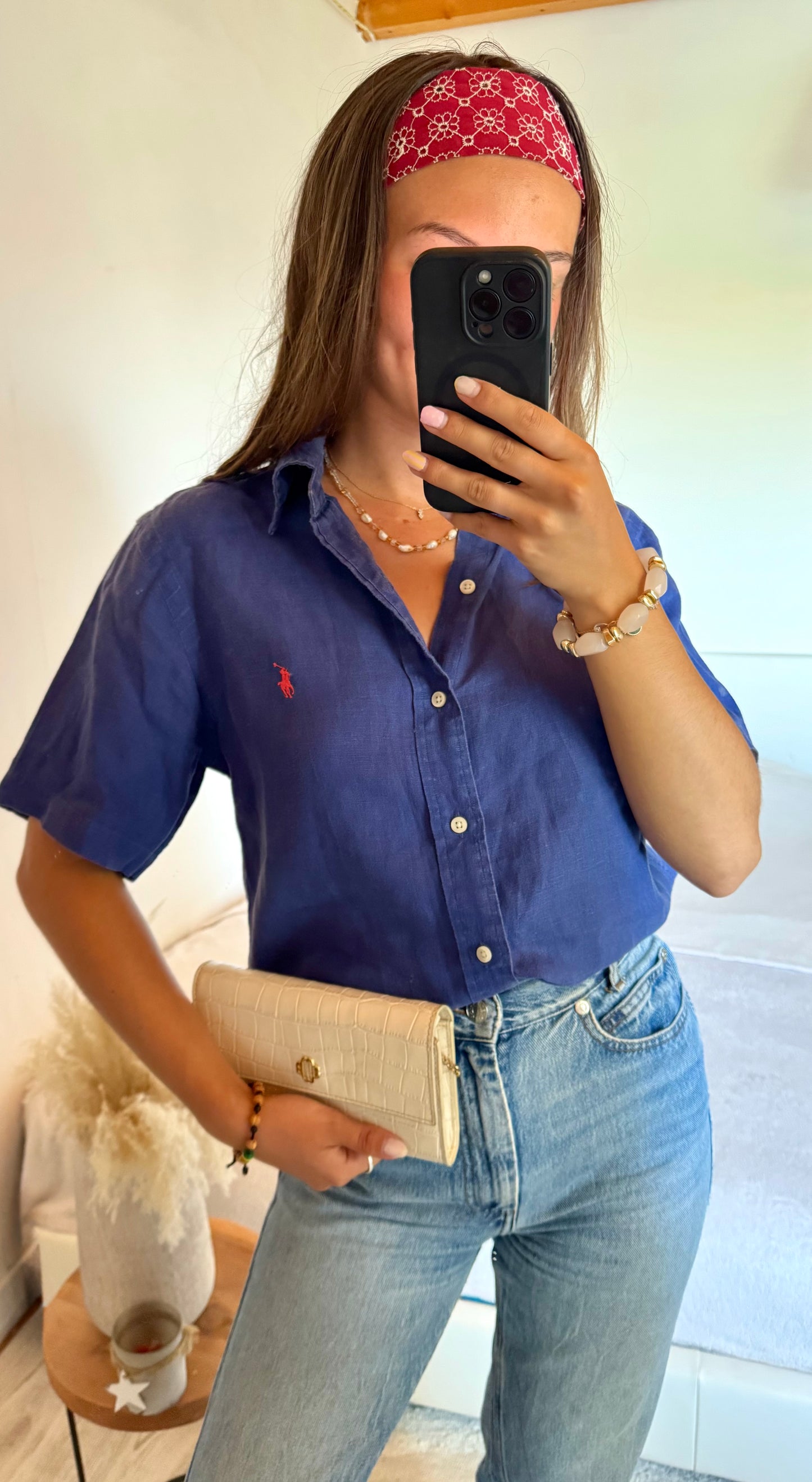 Chemise en lin marine Ralph Lauren - S homme / M-L femme