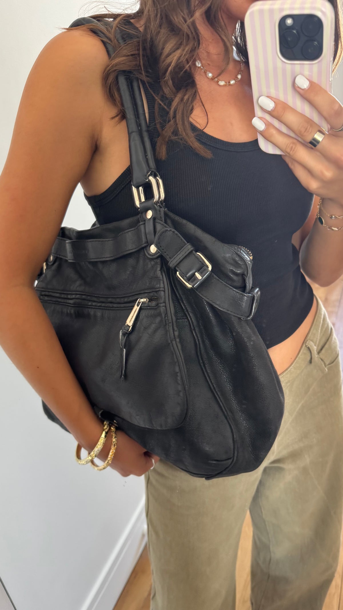 Sac en cuir Vanessa Bruno noir