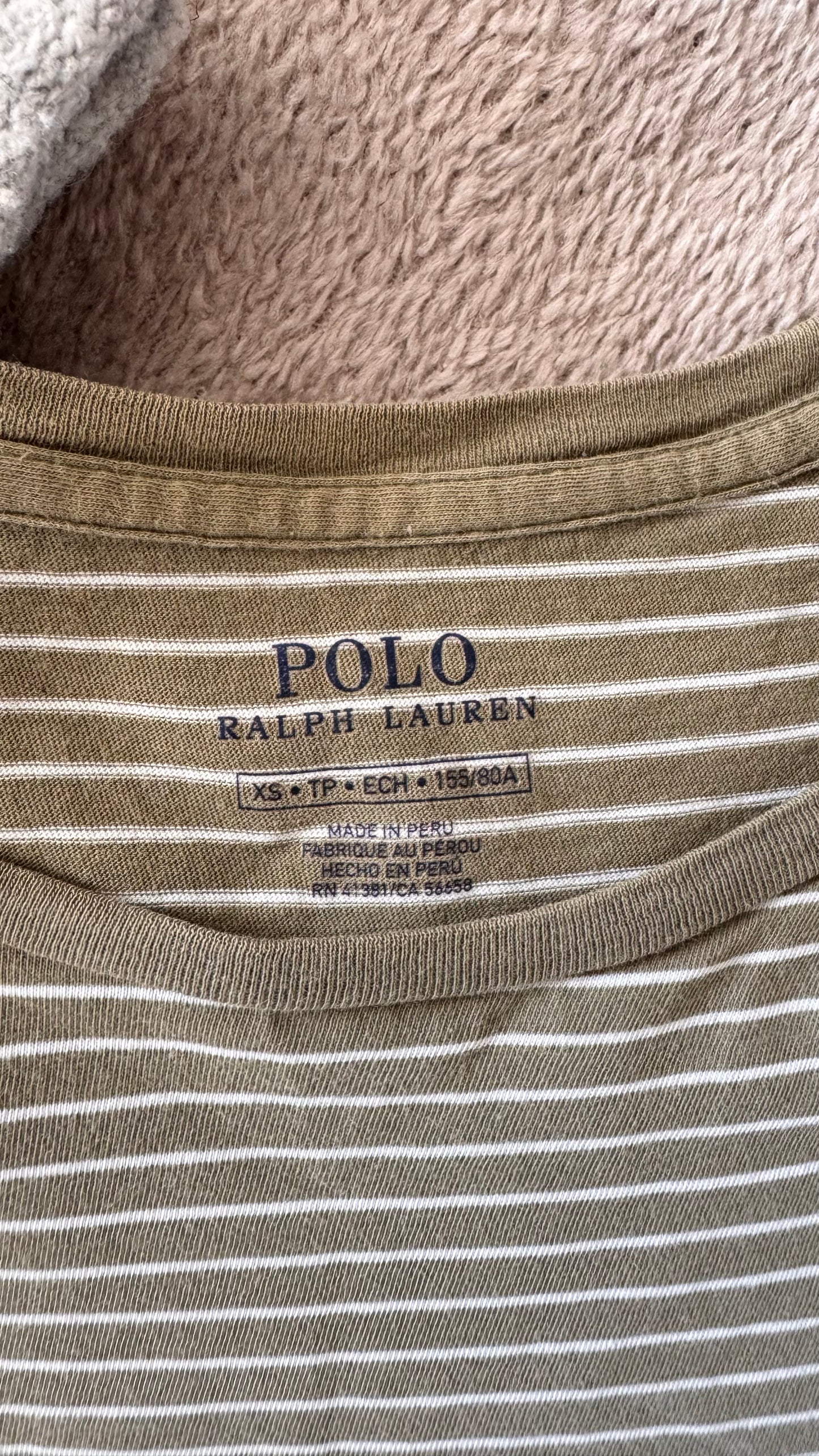 T-shirt rayé kaki Ralph Lauren - XS