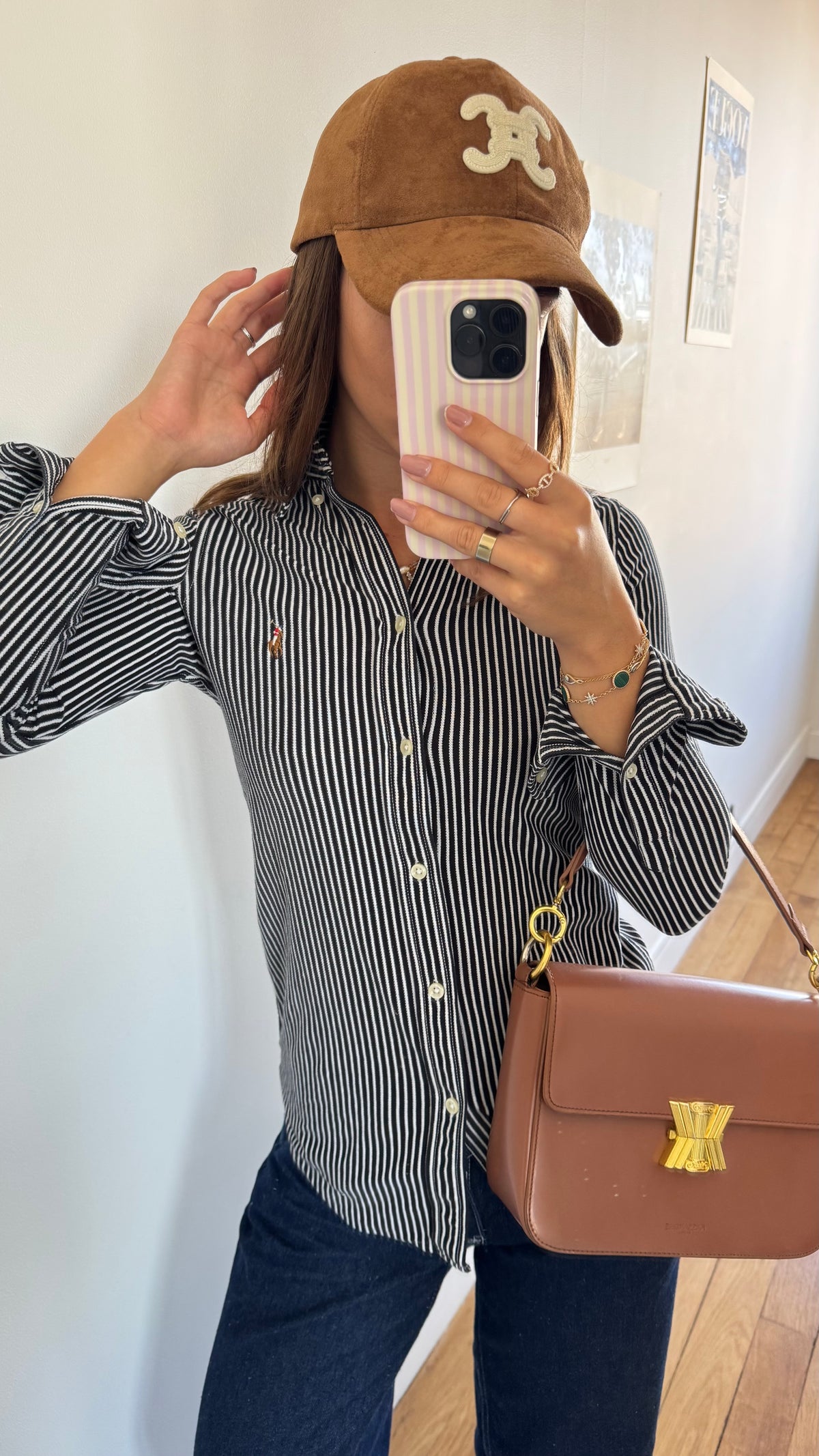 Chemise noire à rayures Ralph Lauren - XS