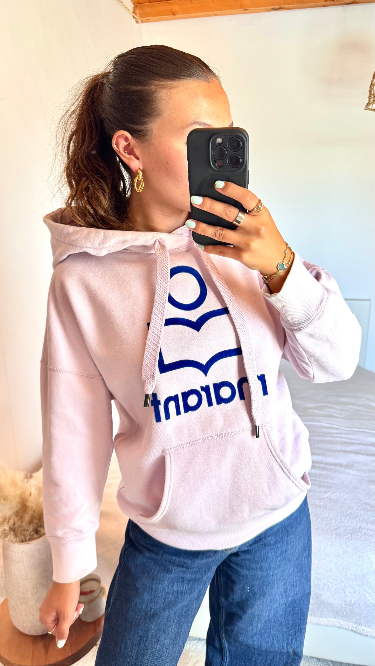 Sweat à capuche rose pastel Isabel Marant - S